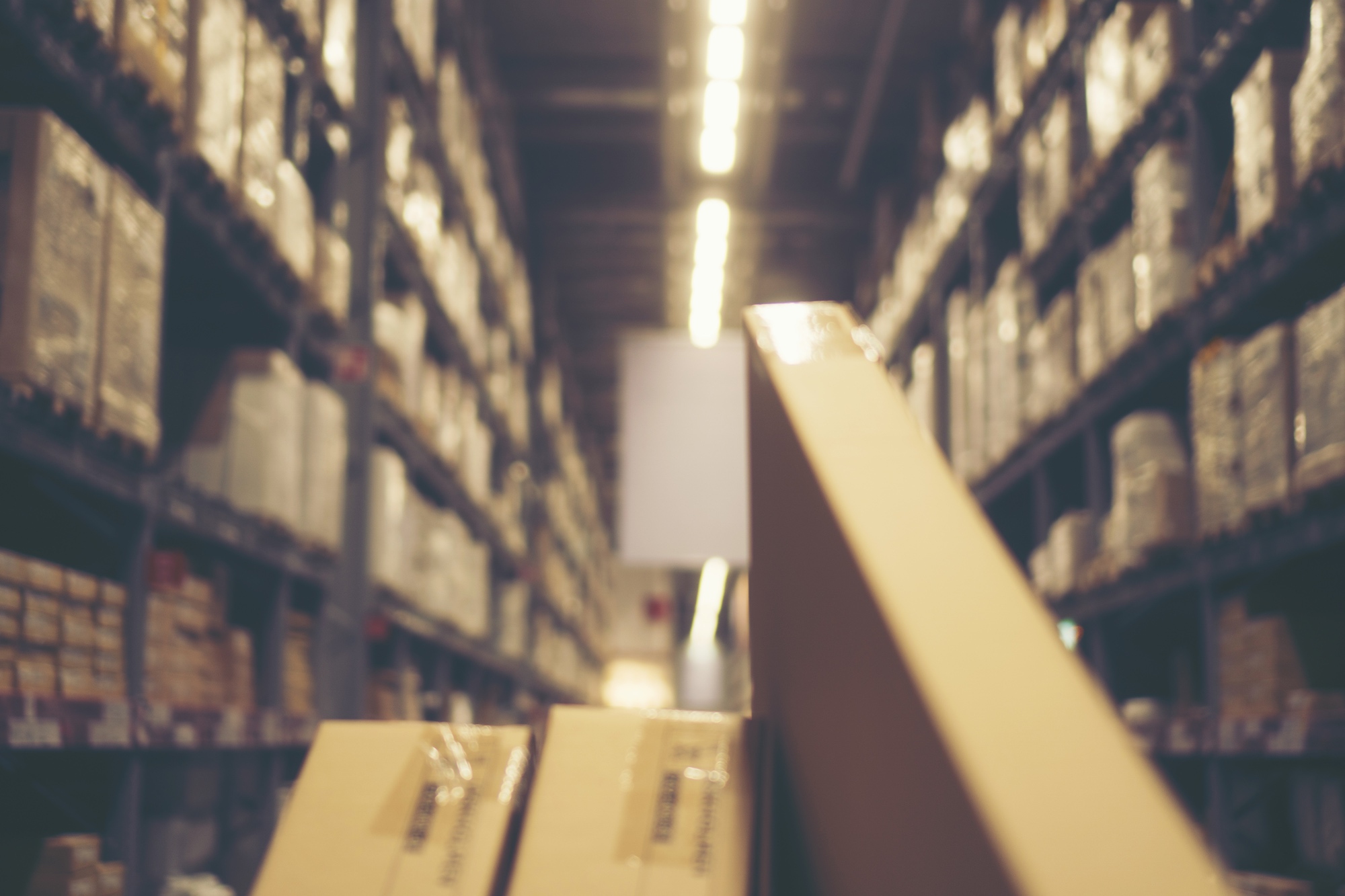 Warehouse Storage Area with Brown Boxes